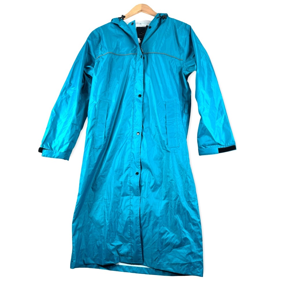 New Axesquin Snap Front Long Trench Rain Light Jacket Sz S Small